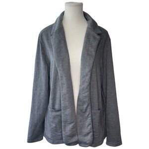 MEANEOR Cozy Double Pocket Open-Front Gray Knit Cardigan